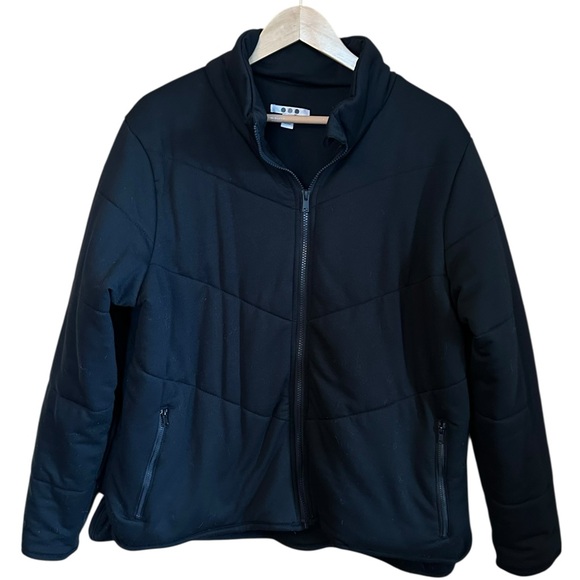 Three Dots Quilted Insulated Mock Neck Jacket Black XL - Picture 2 of 9